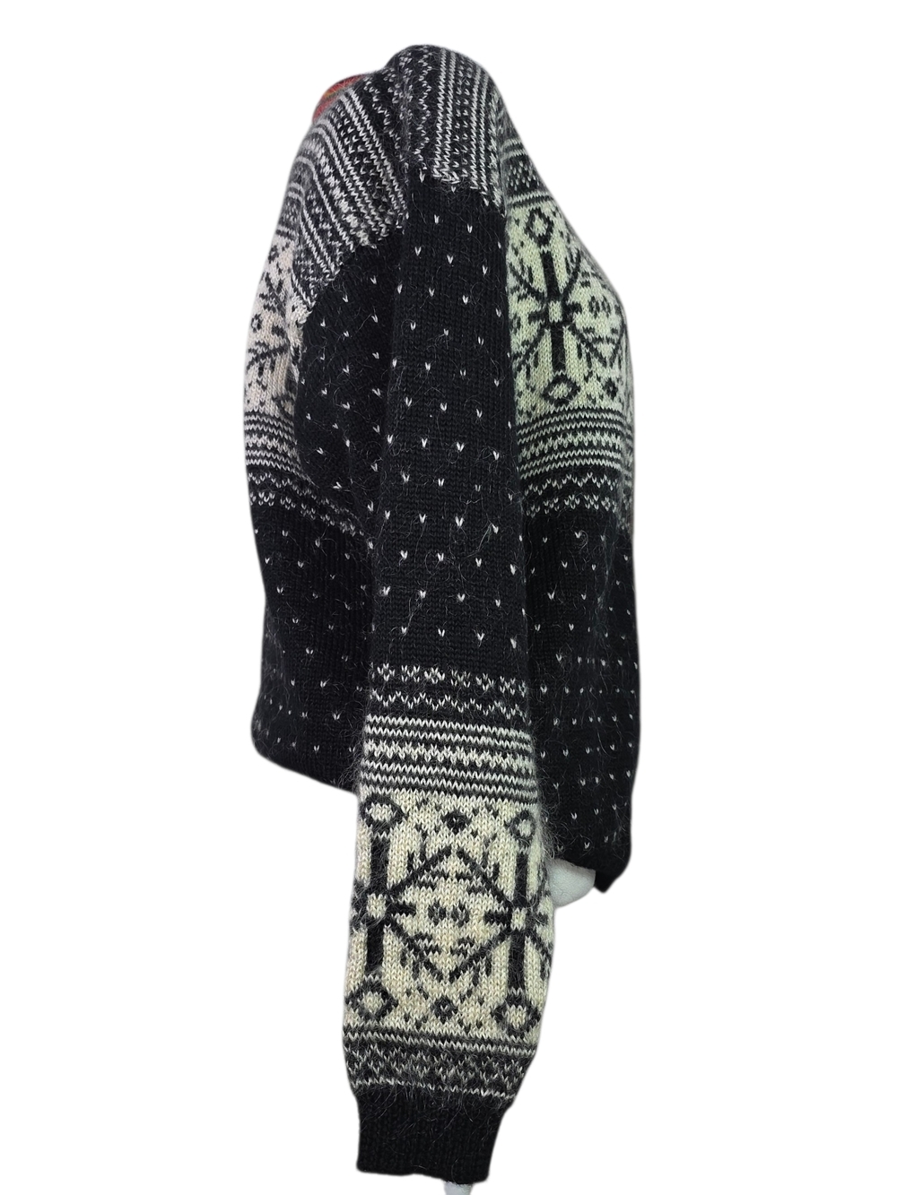 H.G. Preferred Norwegian Wool Cardigan Nordic Fair Isle Sweater Toggle L - Picture 3 of 9